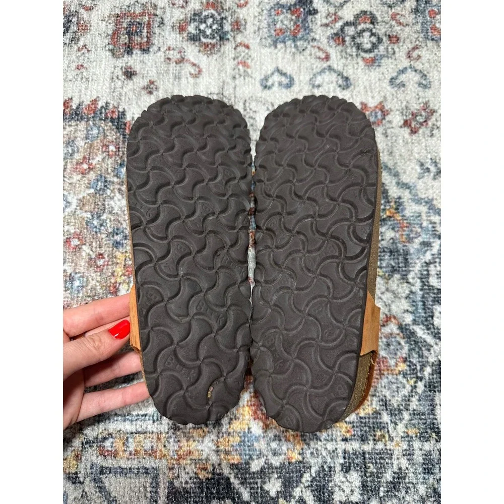 Birkenstock Kairo Backstrap Sandal Women 38 Orange‎ Suede Cork Footbed - Picture 2 of 5